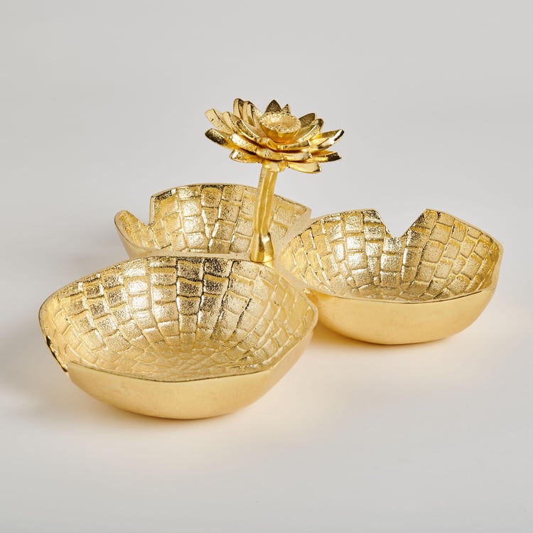 Majestic Aluminium Lotus Leaf Decorative Bowl