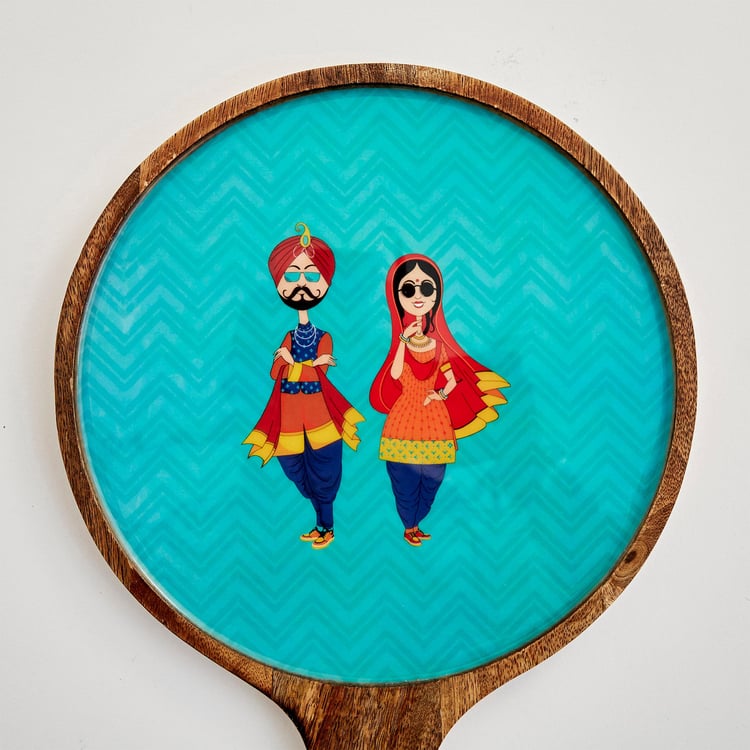 Showstopper Mango Wood Printed Pizza Platter - 25cm