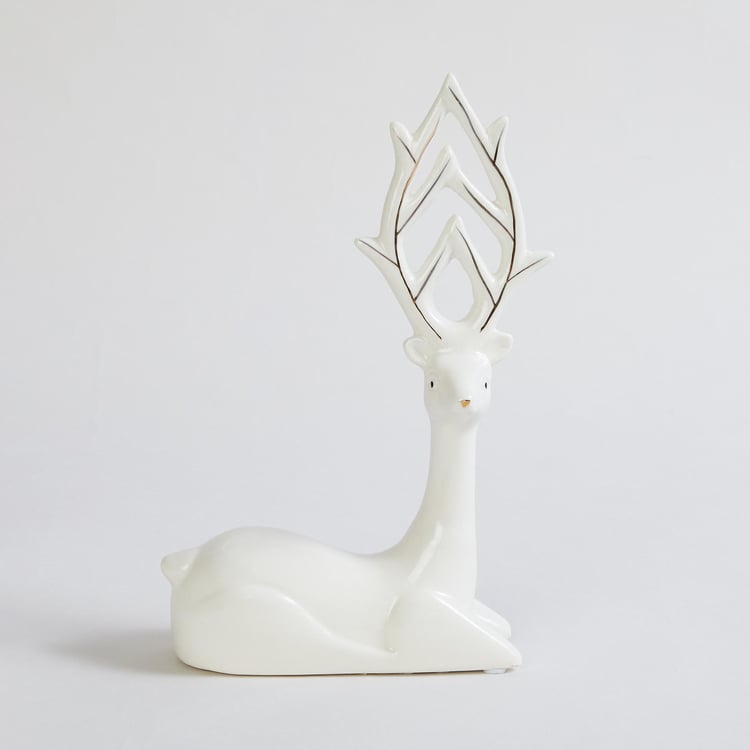 Brighton Ceramic Textured Sitting Reindeer Figurine