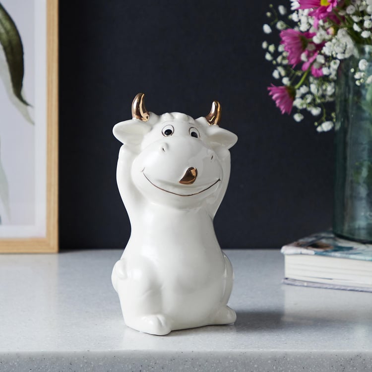 Brighton Ceramic Textured Cow Hands Up Figurine