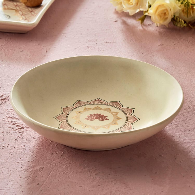 Vrindawan Platonic Stoneware Shallow Platter - 22.5cm