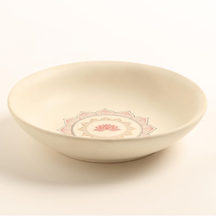 Vrindawan Platonic Stoneware Shallow Platter - 22.5cm