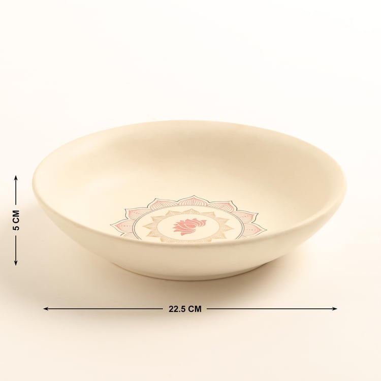 Vrindawan Platonic Stoneware Shallow Platter - 22.5cm