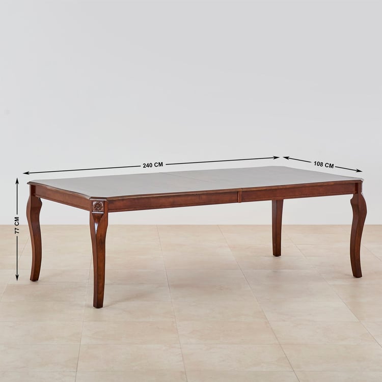 Buy Mulex Rubber Wood 8-Seater Dining Set with Chairs Brown from