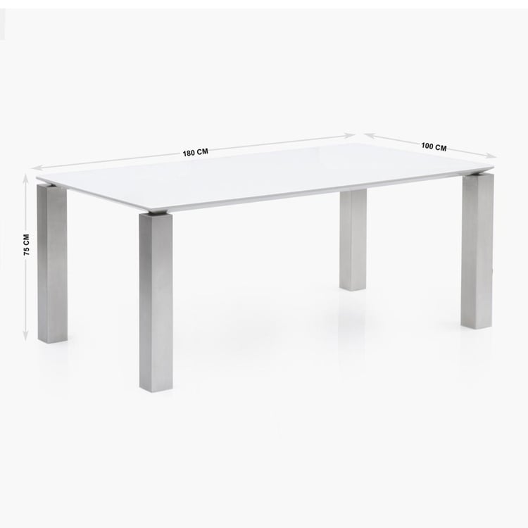 Parlin Glass Top 6-Seater Dining Set with Chairs and Bench - White