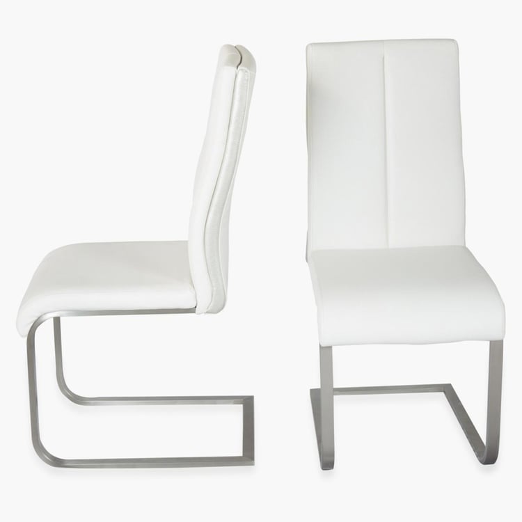 Parlin Glass Top 6-Seater Dining Set with Chairs and Bench - White