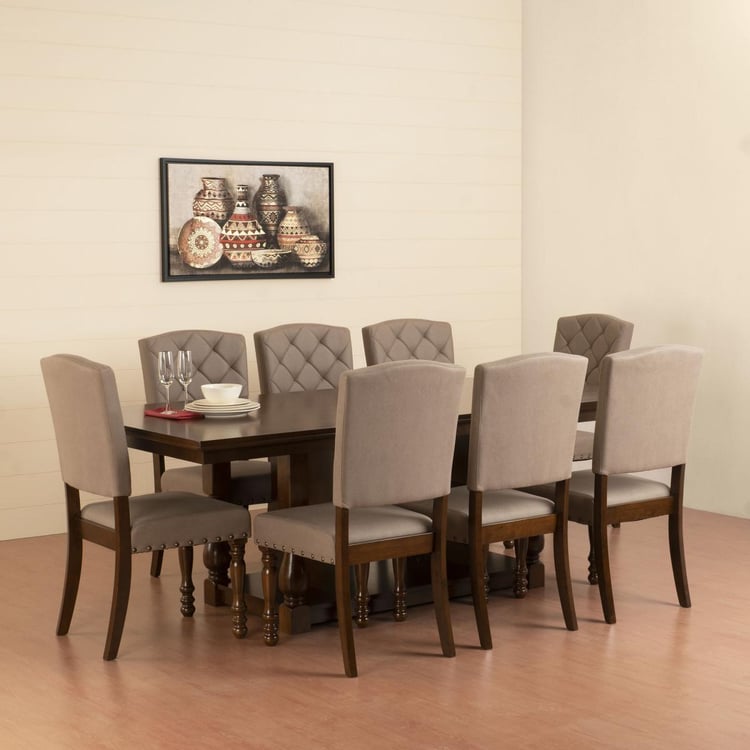 Tivoli 8-Seater Dining Set with Chairs - Brown