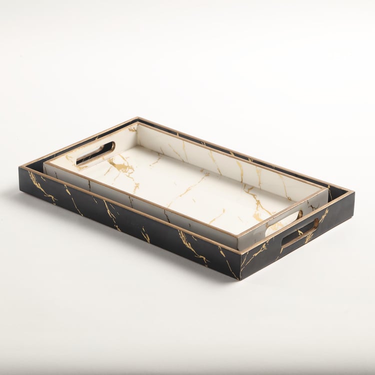 Showstopper Printed Engineered Wood Tray - Set of 2
