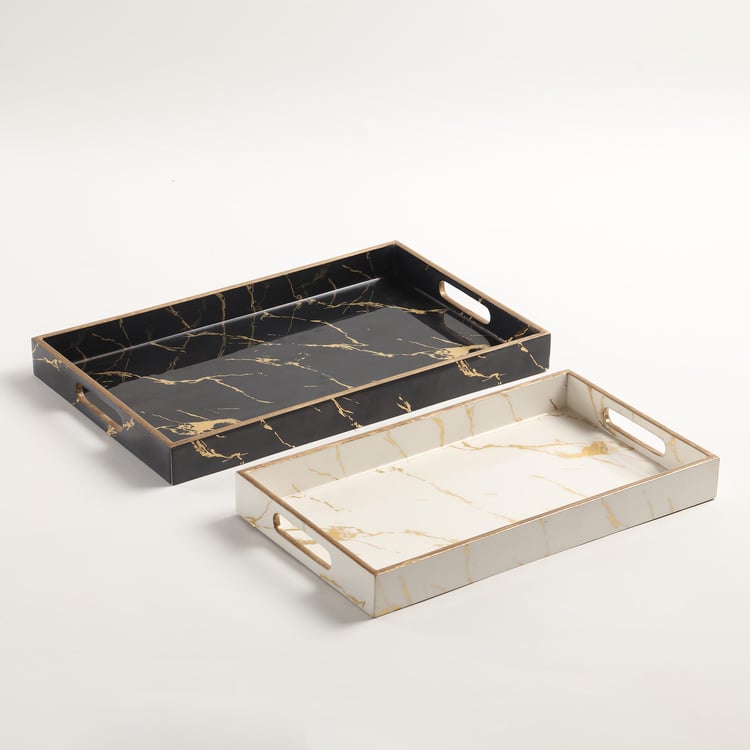 Showstopper Printed Engineered Wood Tray - Set of 2
