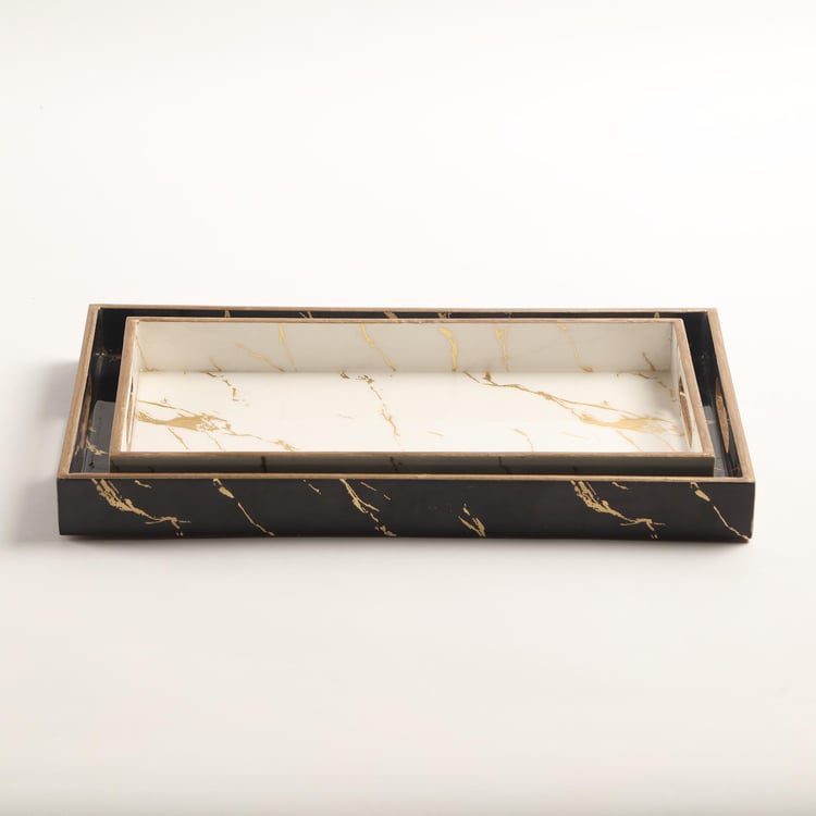 Showstopper Printed Engineered Wood Tray - Set of 2