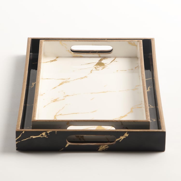 Showstopper Printed Engineered Wood Tray - Set of 2