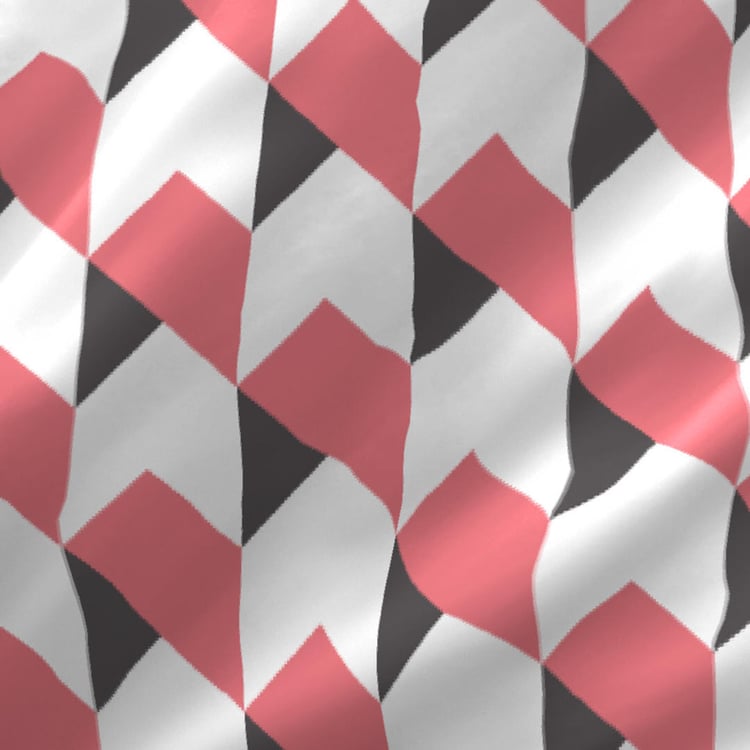 LAYERS Lumina Pink Geometric Printed Cotton King Bedsheet Set – 228x275cm - 3Pcs