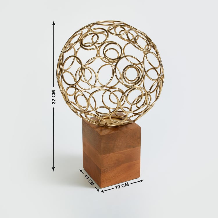 Splendid Gold Rush Steel Ring Ball Table Accent