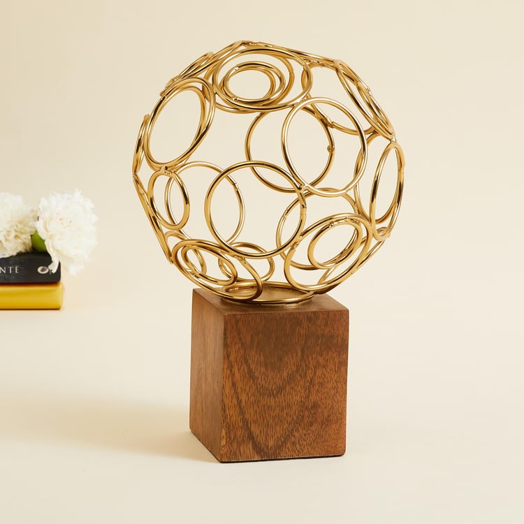 Splendid Gold Rush Aluminium Ring Ball Table Accent