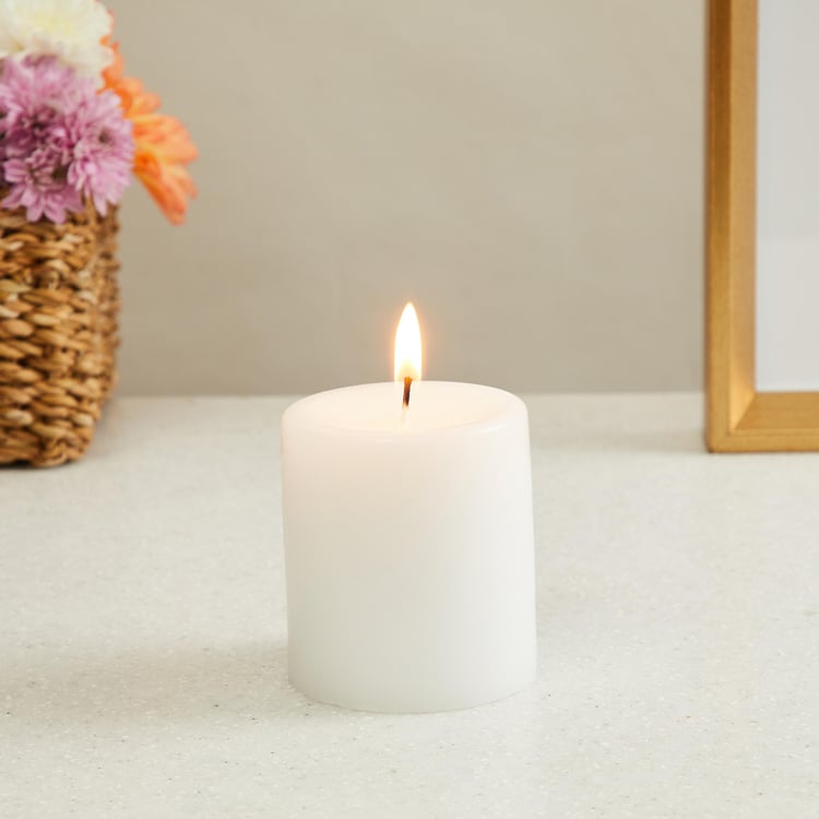 Color Connect  White Solid Wax Lily Pillar Candle