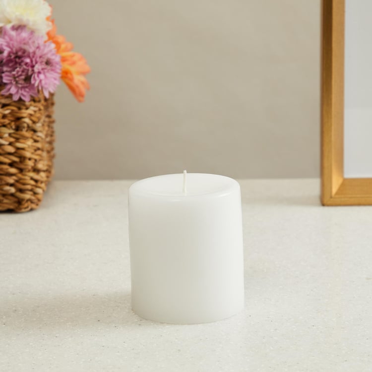 Color Connect  White Solid Wax Lily Pillar Candle