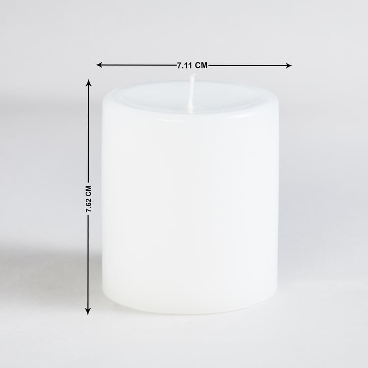 Color Connect  White Solid Wax Lily Pillar Candle