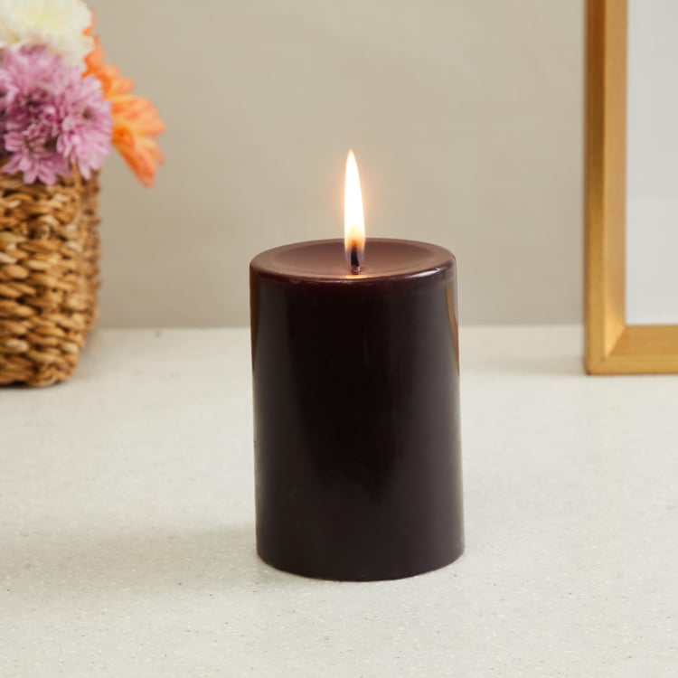 Color Connect Black Solid Wax Musk Pillar Candle