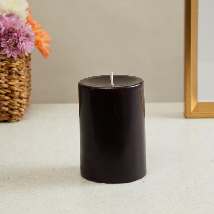 Color Connect Black Solid Wax Musk Pillar Candle