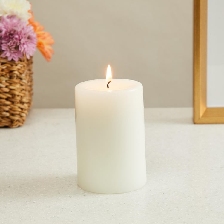 Color Connect White Solid Wax Vanilla Pillar Candle