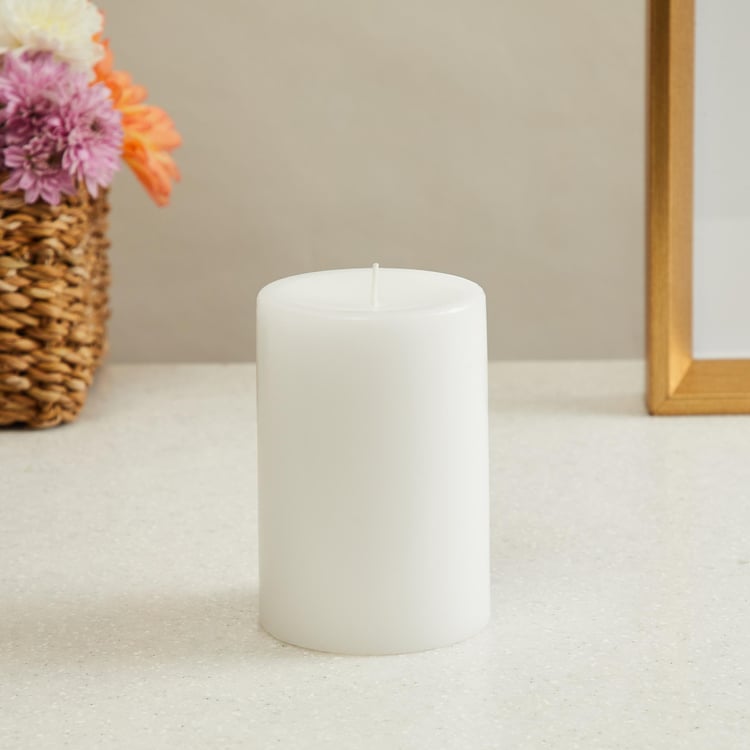 Color Connect White Solid Wax Pillar Candle