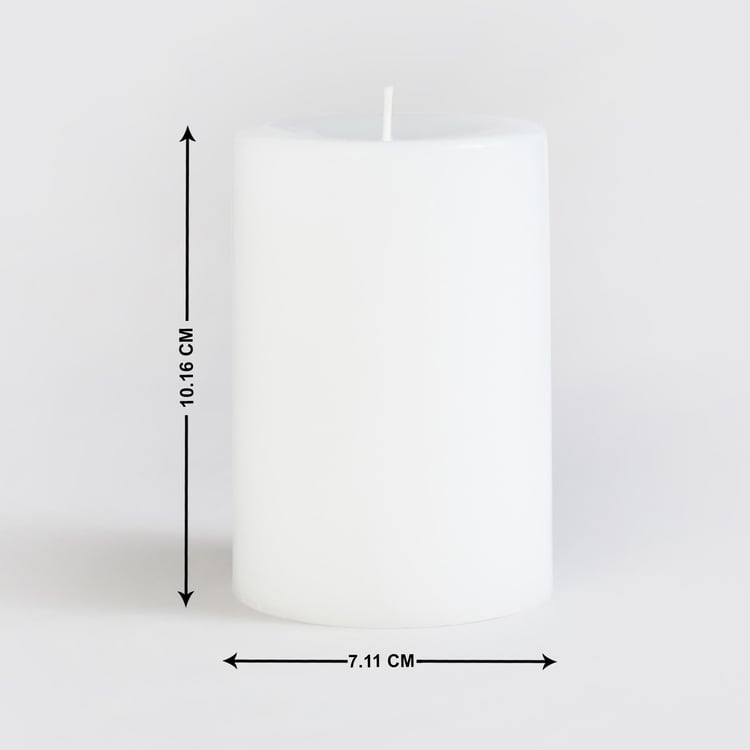 Color Connect White Solid Wax Pillar Candle