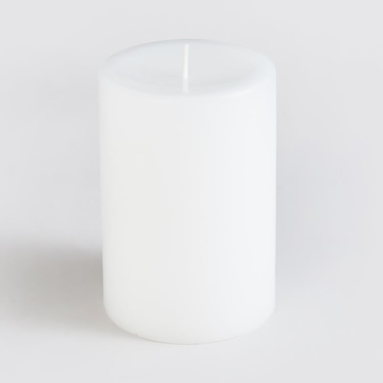 Color Connect White Solid Wax Pillar Candle