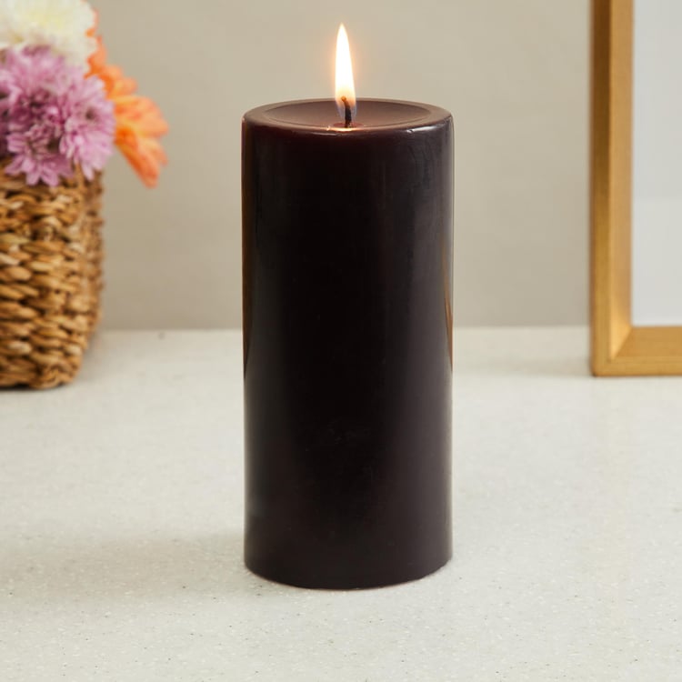 Color Connect Black Solid Wax Pillar Candle