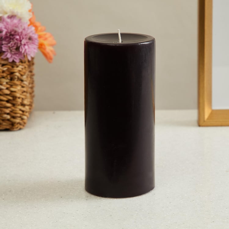 Color Connect Black Solid Wax Pillar Candle