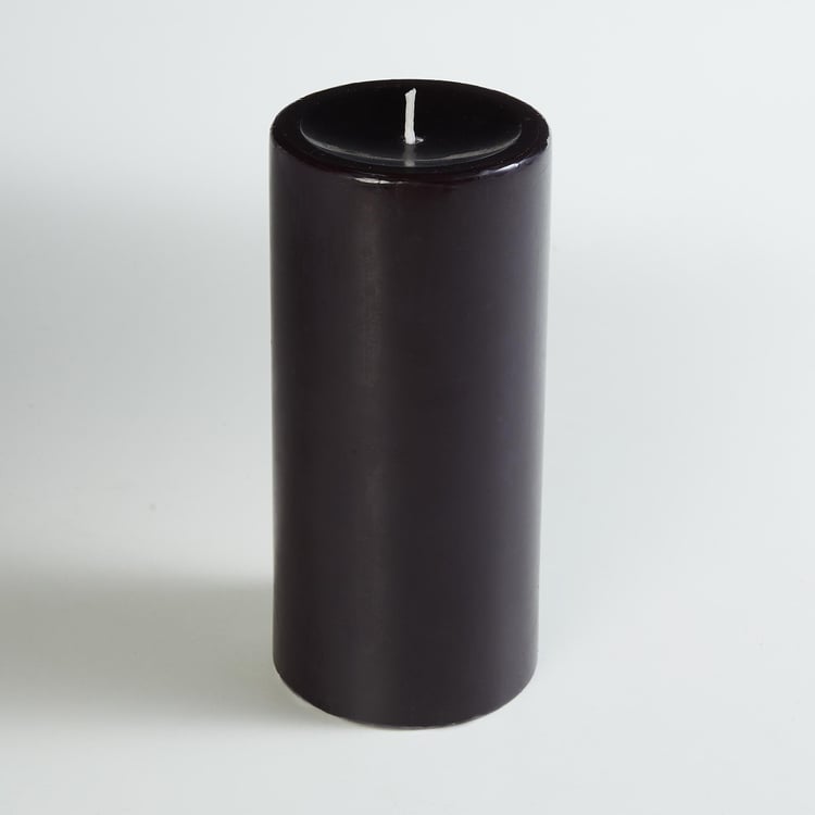 Color Connect Black Solid Wax Pillar Candle