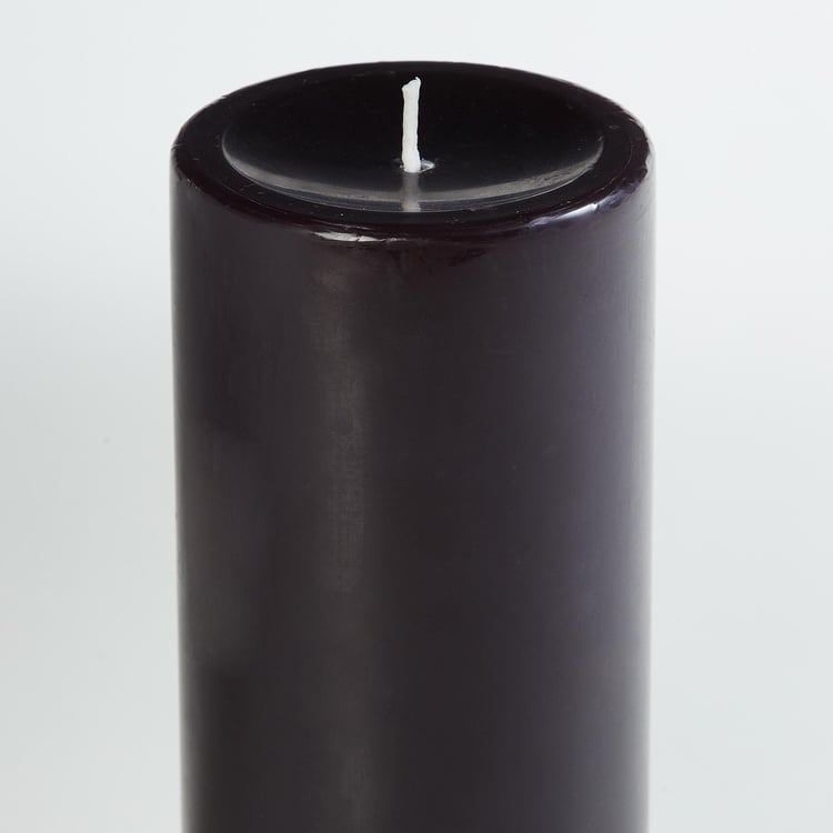 Color Connect Black Solid Wax Pillar Candle