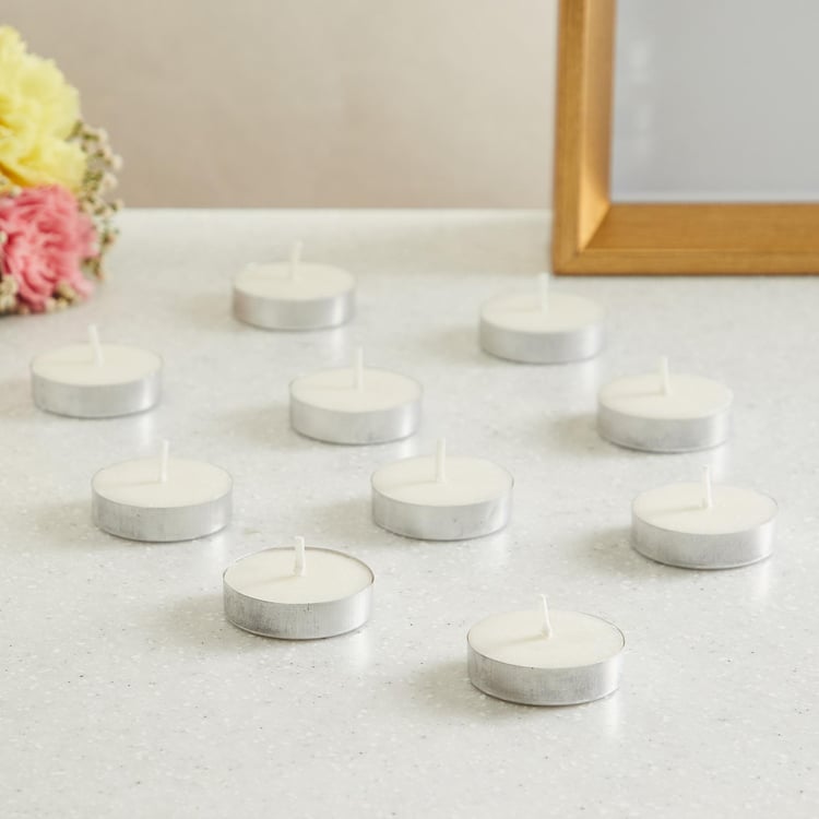 Colour Connect Set of 10 Vanilla Scented T-Light Candles