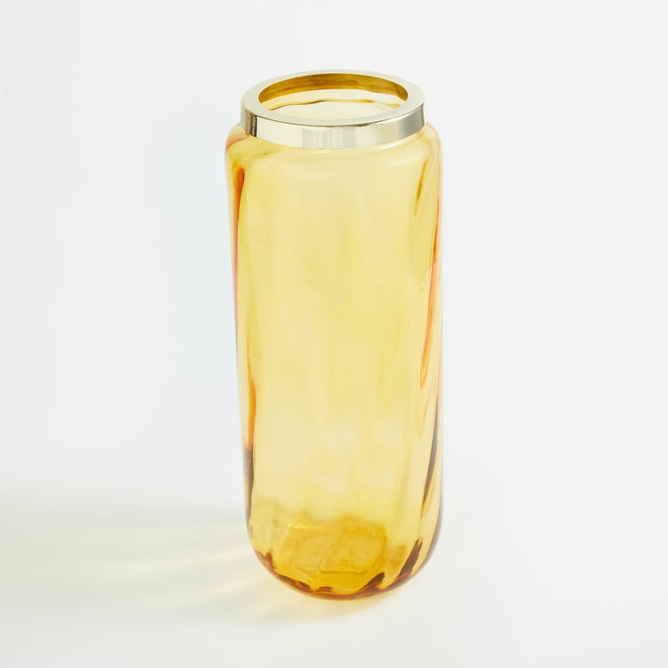 Splendid Gold Rush Glass Swirl Narrow Vase