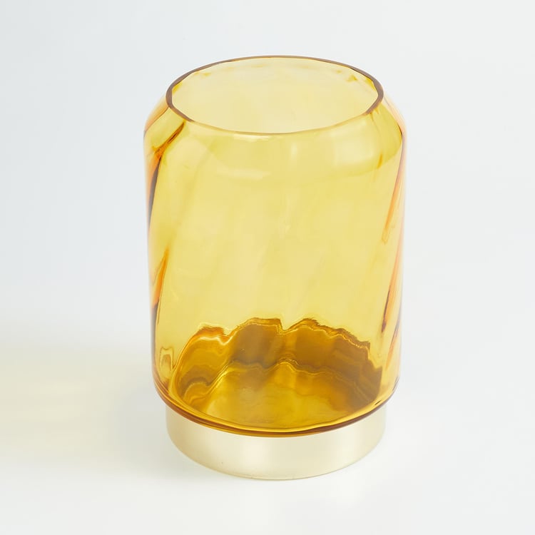 Splendid Gold Rush Glass Swirl Vase