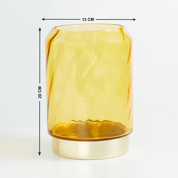 Splendid Gold Rush Glass Swirl Vase