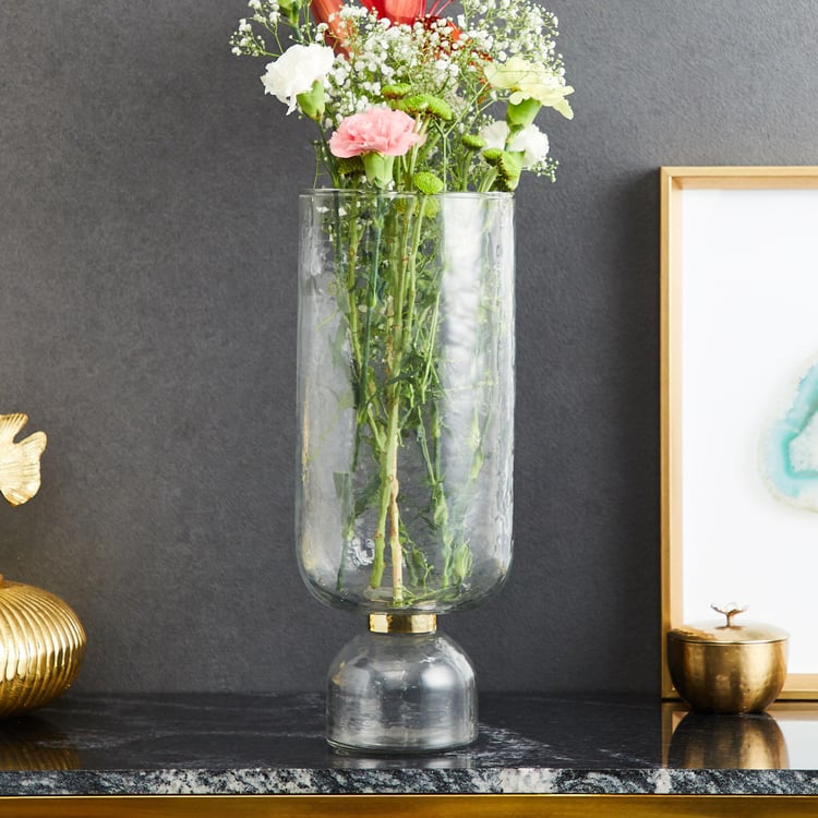 Splendid Modern Luxe Glass Hammered Vase