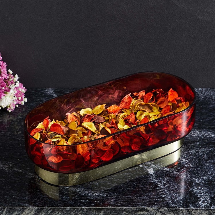 Splendid Gold Rush Glass Oval Decorative Platter