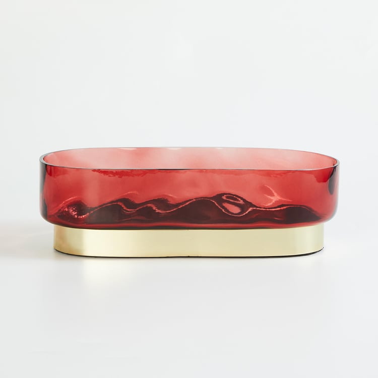 Splendid Gold Rush Glass Oval Decorative Platter