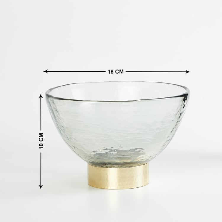Splendid Modern Luxe Glass Hammered Decorative Bowl