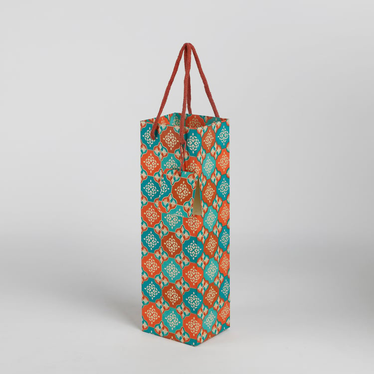 Oxley Printed Wine Bag with Tag