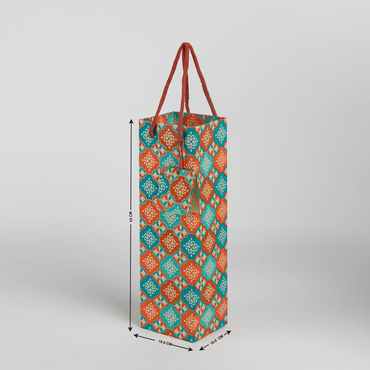 Oxley Printed Wine Bag with Tag