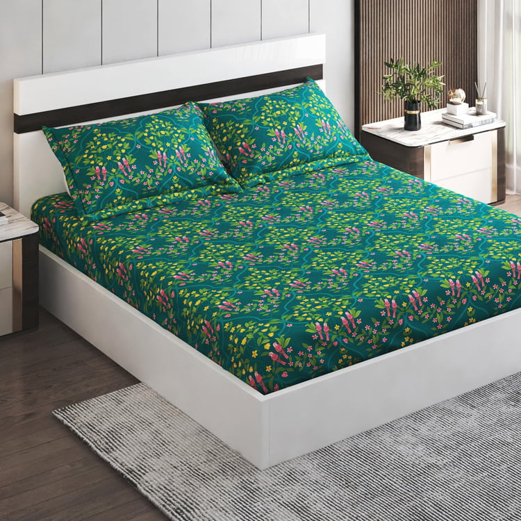 Corsica Bela Microfibre 3Pcs Printed Queen Bedsheet Set