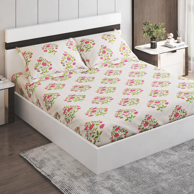 Corsica Bela Microfibre Printed 3Pcs Queen Bedsheet Set