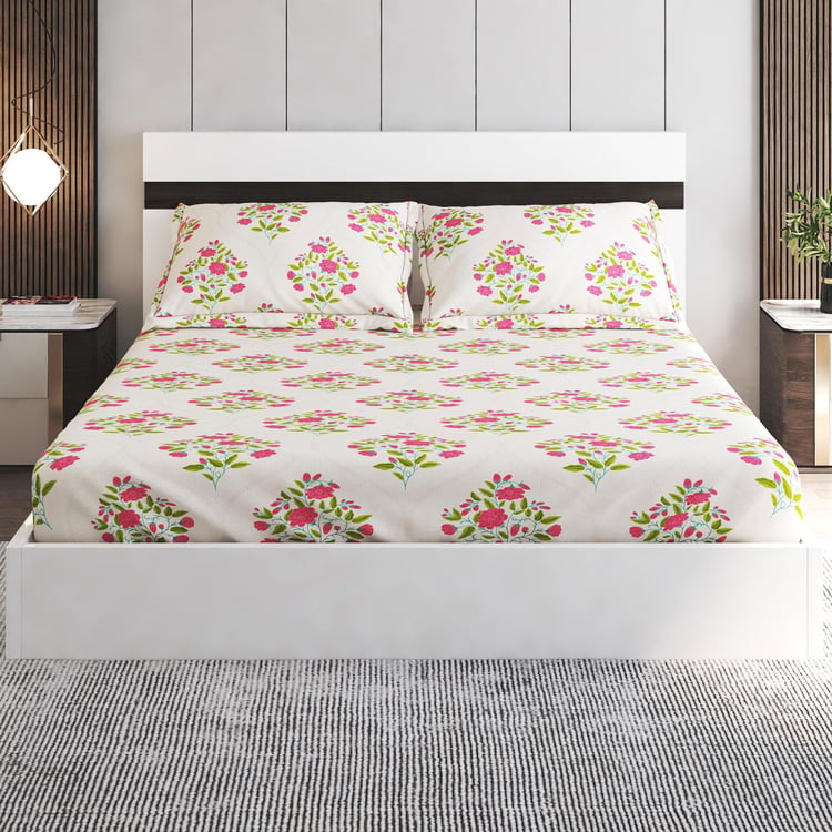 Corsica Bela Microfibre Printed 3Pcs Queen Bedsheet Set