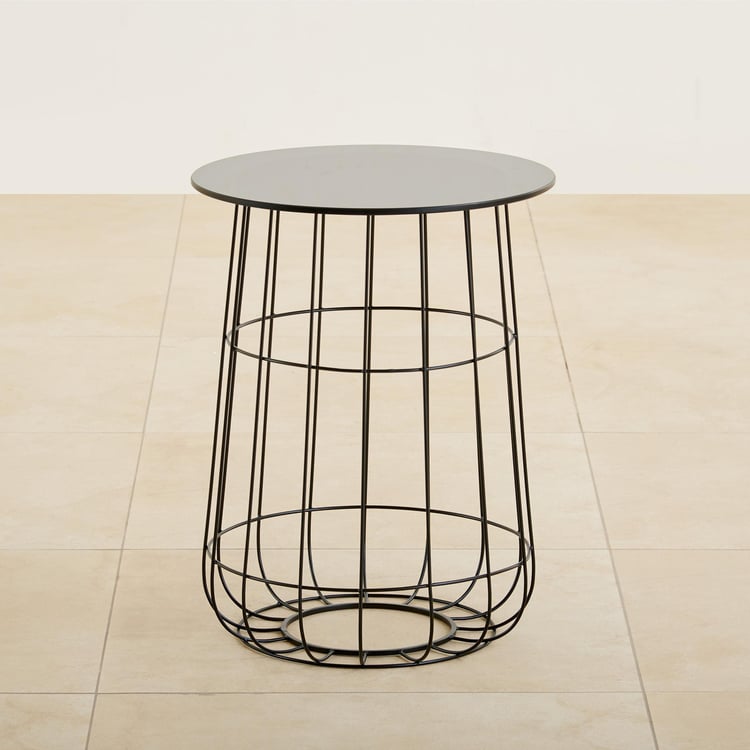 Allen Tempered Glass Top End Table - Black