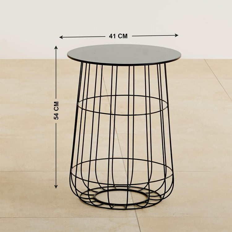 Allen Tempered Glass Top End Table - Black