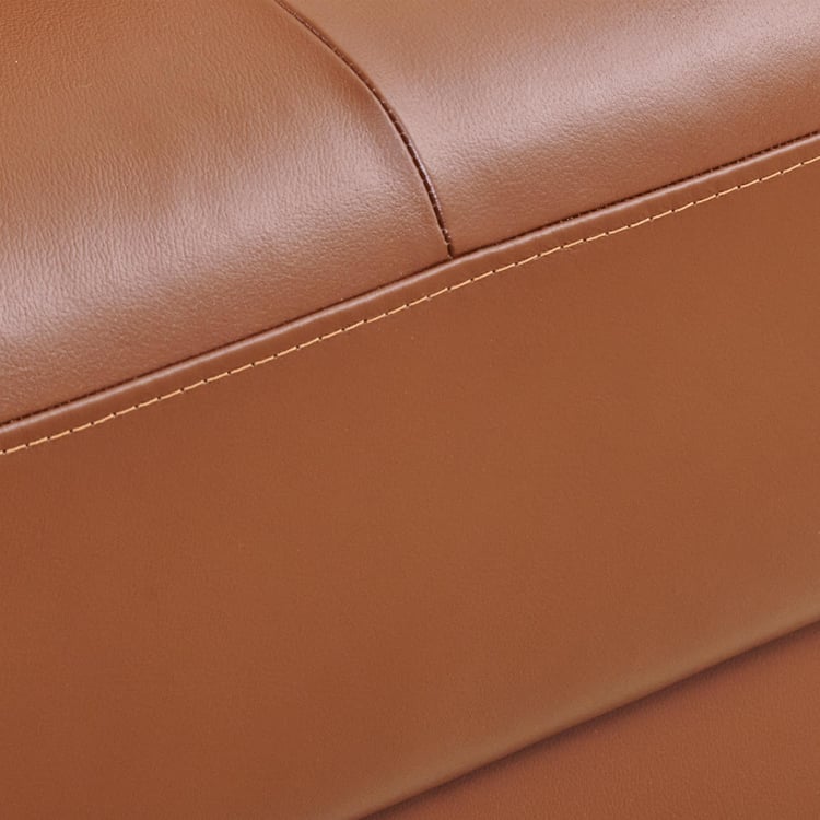 Walter Half Leather 1-Seater Sofa - Dark Tan