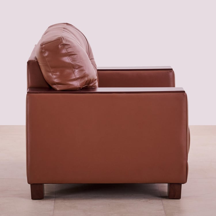 Walter Half Leather 2-Seater Sofa - Brown