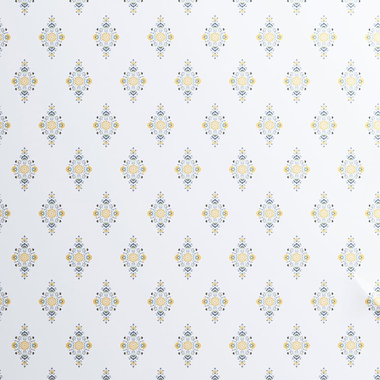 PORTICO Charlotte Blue Printed Cotton Queen Size Bedsheet Set - 274x274cm - 3Pcs