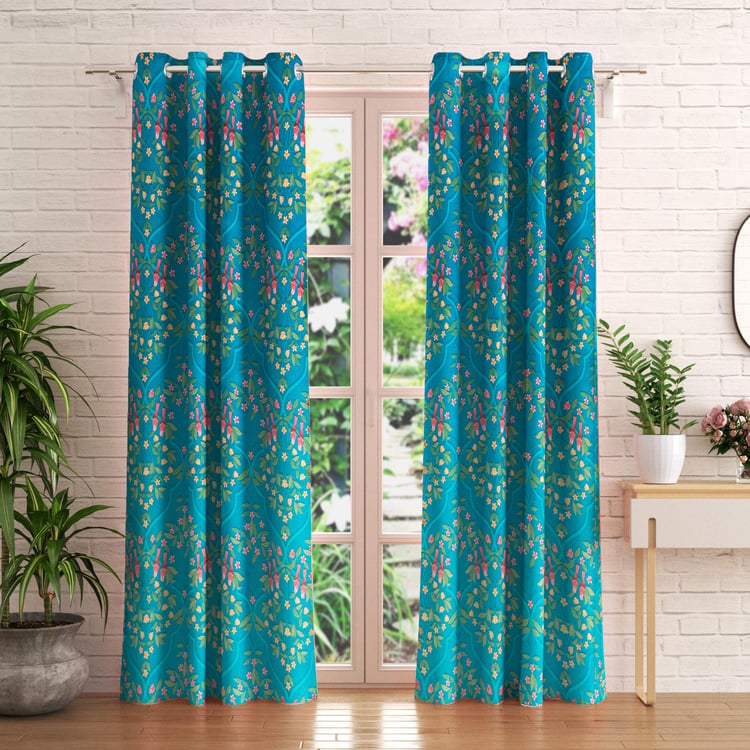 Corsica Bela Printed Semi-Blackout Door Curtain